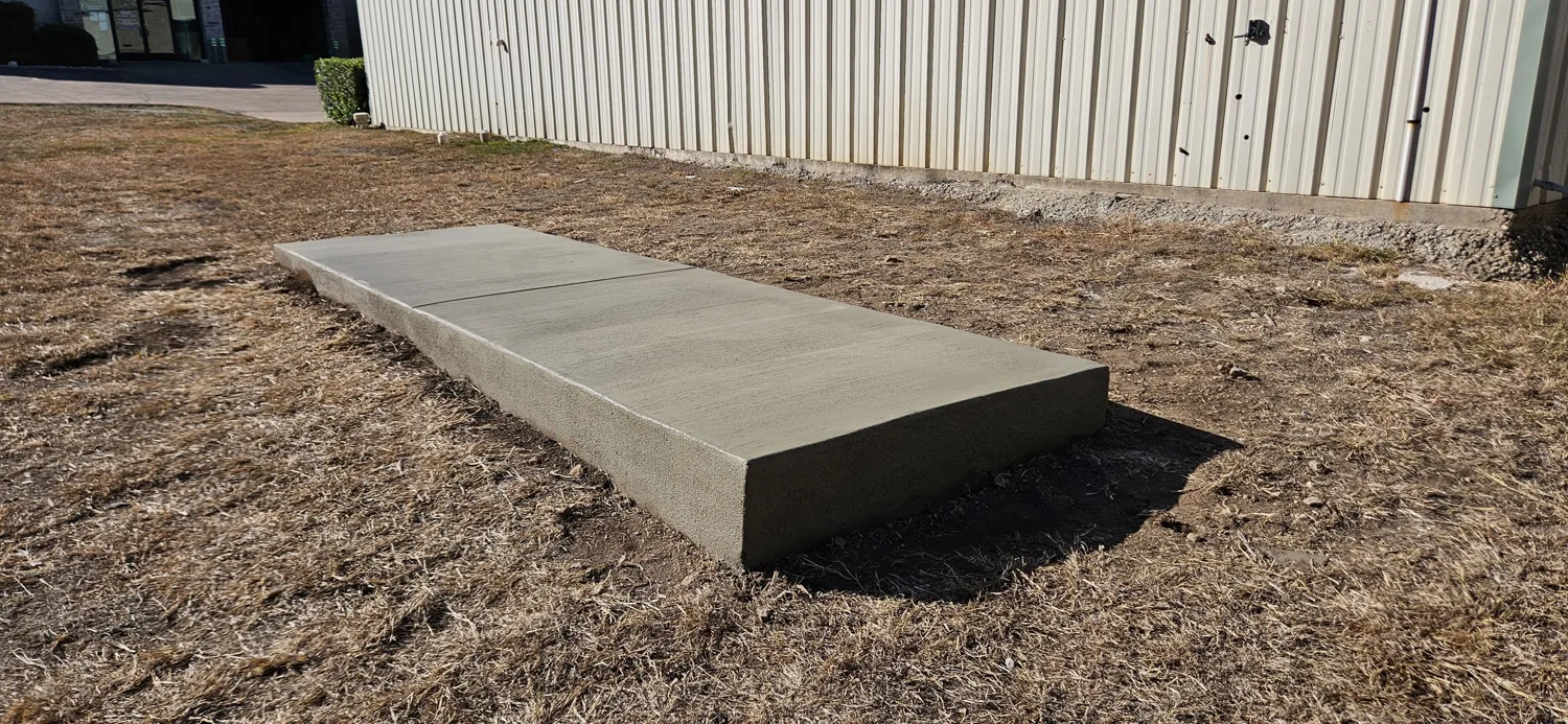 A purpose-built equipment slab by Lucky&rsquo;s Concrete in Denton